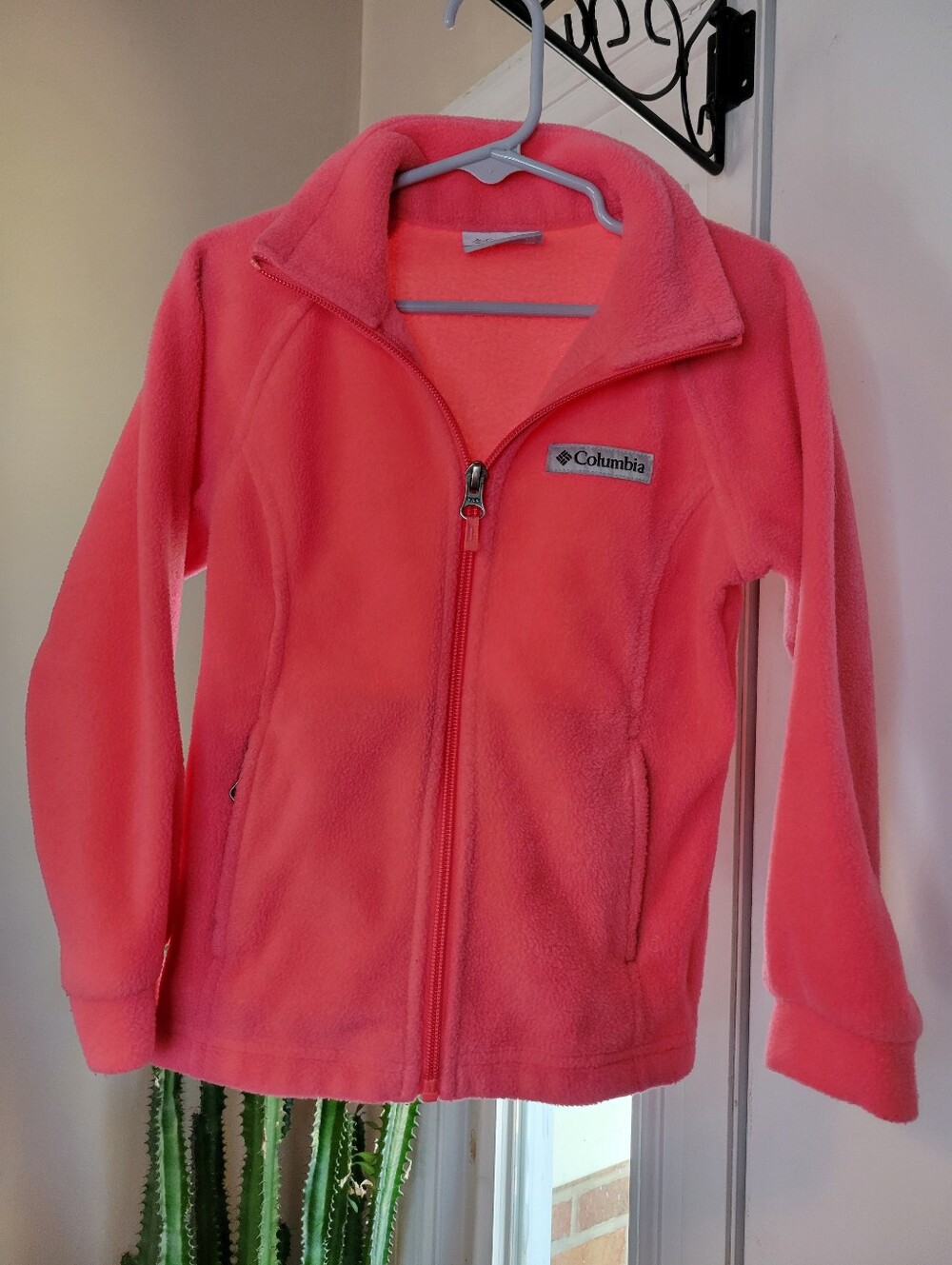 Columbia Benton Springs Hot Coral Fleece Zip Up Jacket, Size XXS Kids 4/5